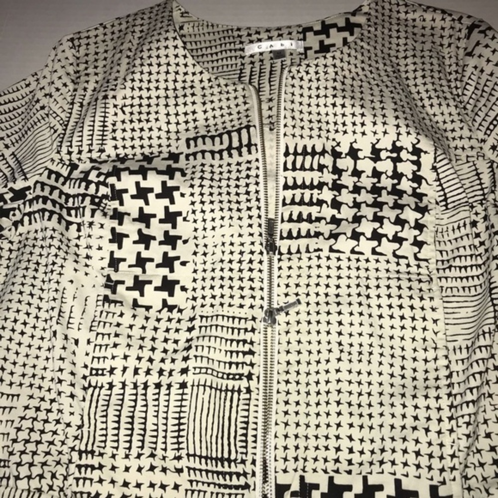 CAbi Coupe Houndstooth Bomber‎ Jacket Style 931 Size Medium - Picture 4 of 7
